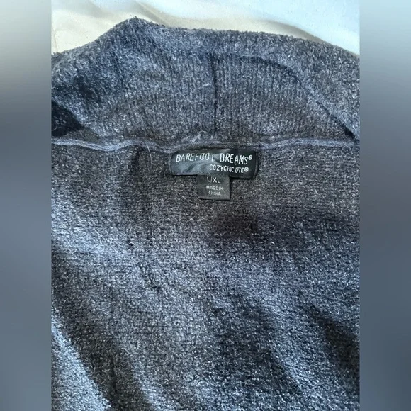 Barefoot Dreams women’s black grey size M/L cozy chic light island cardigan - Picture 8 of 9